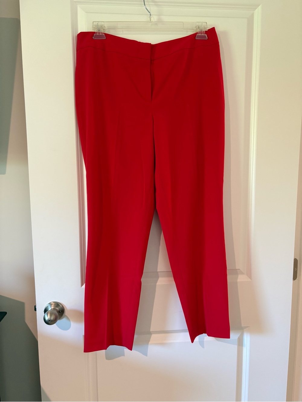 Nine West Bright Red Straight-Leg Dress Pants